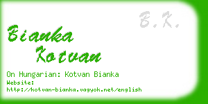 bianka kotvan business card